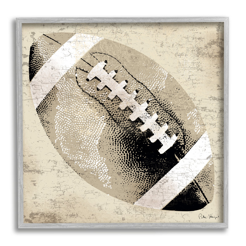 "Rustic Sports Football" encadré sur bois par Peter Horjus, impression, H 24 po x l 24 po x P 1,5 po