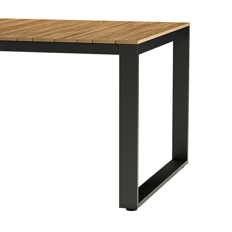 Kile Rectangular Wood Metal Outdoor Dining Table , 180cm cm W 100cm cm D