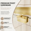 Porte de douche pivotante à demi-cadre avec verre trempé transparent de 44 po à l 48 po x H 71 po-115701350