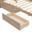 Lit plateforme simple en forme de L avec trois tiroirs de rangement, naturel