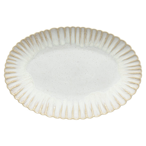 BEIGE Mallorca Oval Scalloped Platter