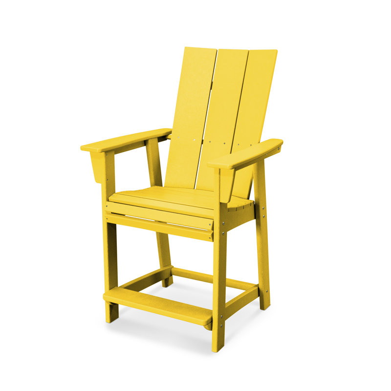 Chaise de comptoir POLYWOOD Adirondack, 23,28 po, Citron