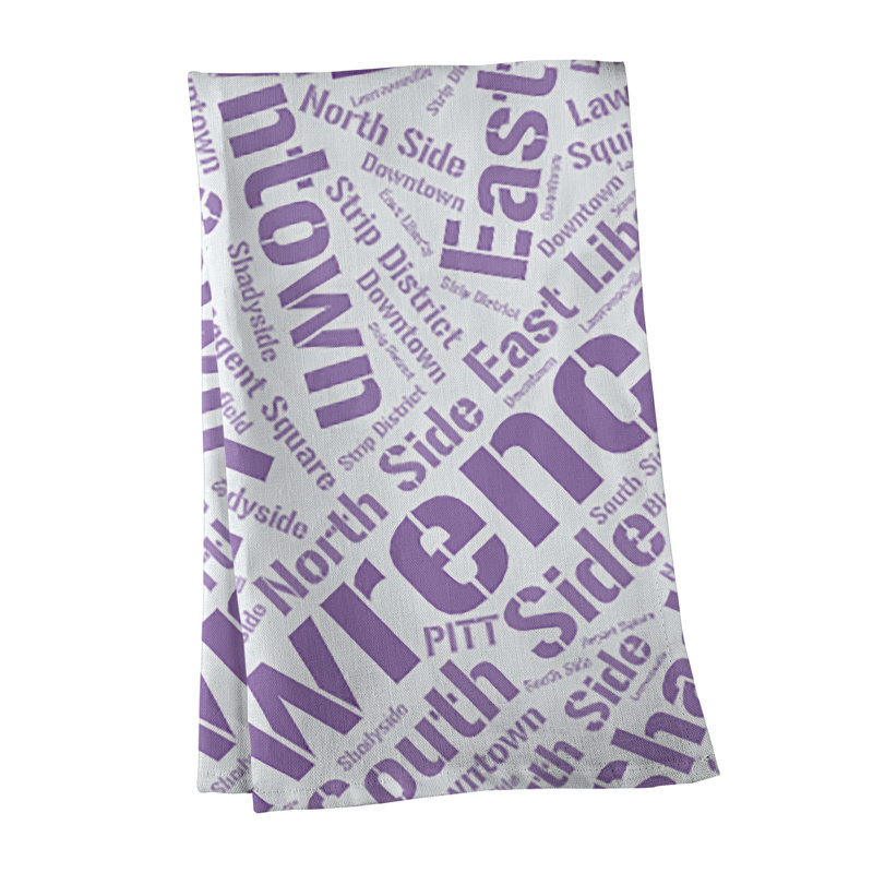 Cotton Tea Towel Kitchen Towel, Purple, Pittsburgh