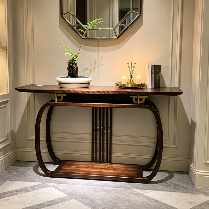 Nouvelle console en bois massif de style chinois, 35.4" H x 58.3" W x 15.7" D