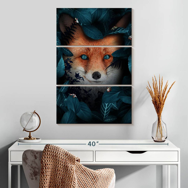 Renard roux aux yeux bleus Brampt, H 32 po x l 20 po