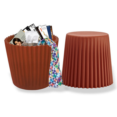 16.25" Stackable Stacking Round Shape Dining Stools Ottoman Basket Indoor Outdoor