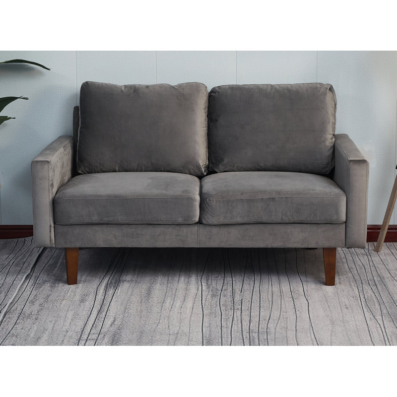 Isa-Bella Upholstered Loveseat, Gray Velvet, 57.9" W x 32" L