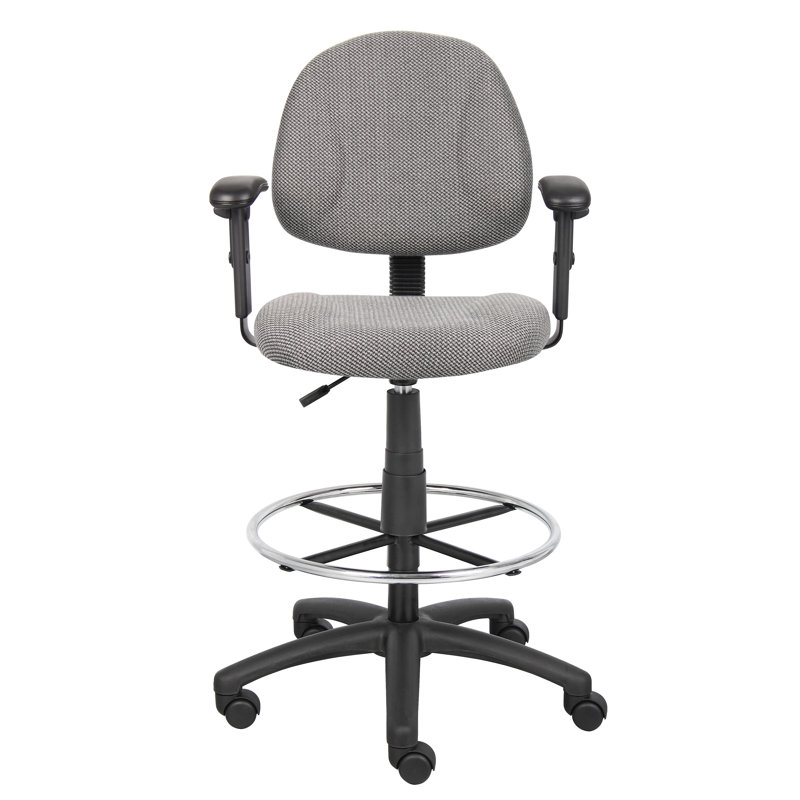 Drafting Chair, Gray Tweed, No Arm