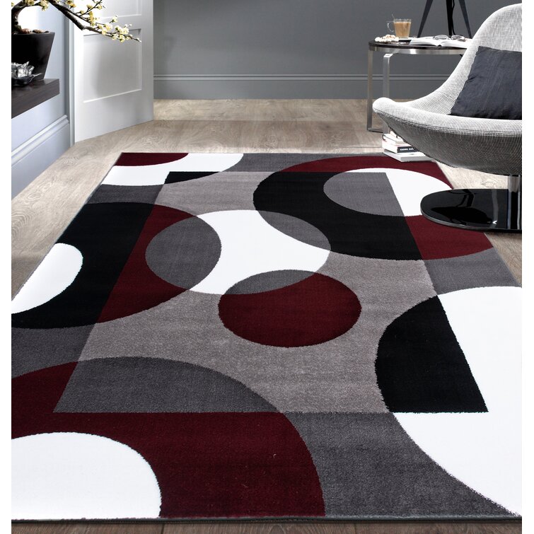 Glory Home Designs Kitchen Rugs and Mats BLACK - Black & Burgundy