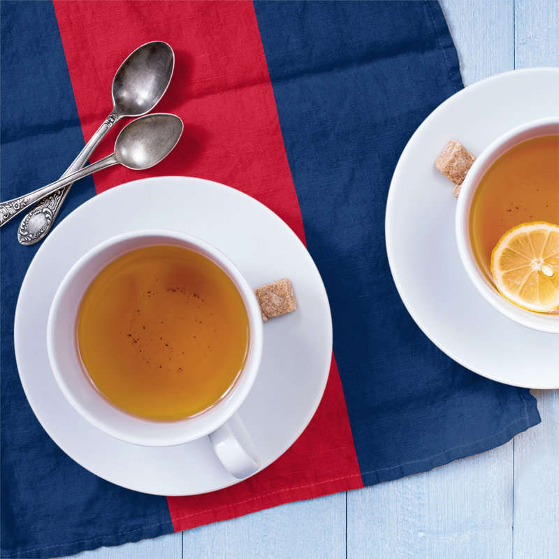 Anaheim Stripe Tea Towel Kitchen Towel, Cotton Twill, Blue/Chilli Red/Blue