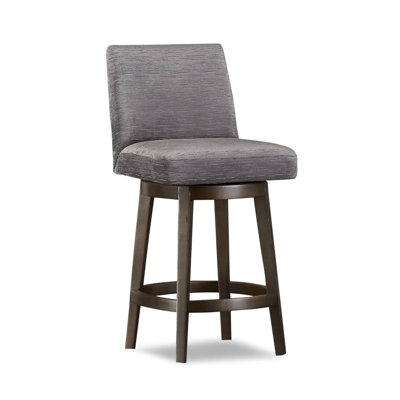 Swivel Upholstered Bar Stool with Solid Wood Frame