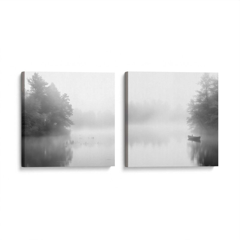 «Misty Solace Enigma», ensemble de 2 impressions sur toile tendue, H 12 po x l 24 po x P 1,25 po, Toile tendue