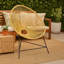 Ensemble de 2 chaises d'appoint Azy, corde tissée naturelle orange, base en fer noir