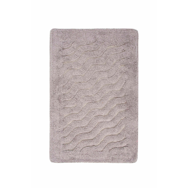 Ensemble de 2 tapis de bain de couleur unie Hazem, Mauve
