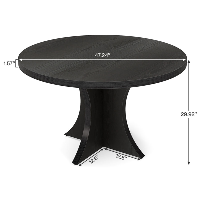 Daziyah Round Dining Table, Black