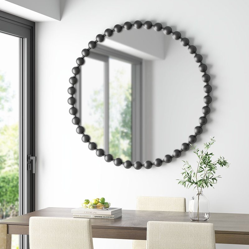 Miroir mural rond 36 po, 36,03 po x 36,02 po, Black