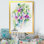 Bouquet de fleurs blanches fuchsia - décoration murale traditionnelle sur toile