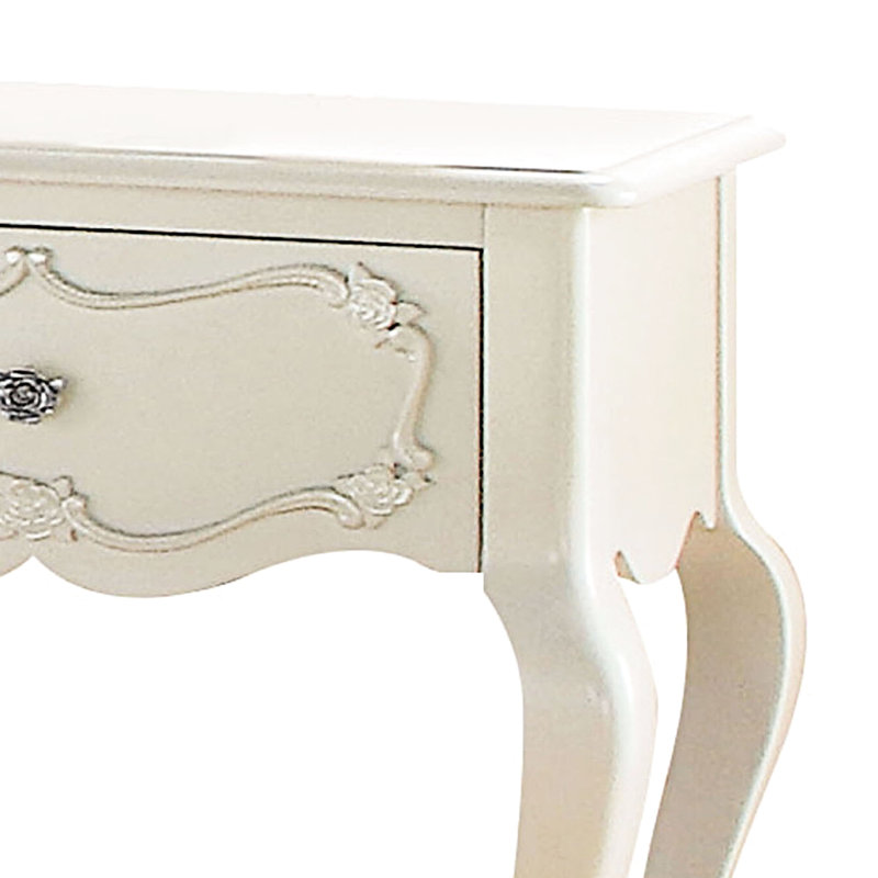 Pearl White 1-Drawer Nightstand With Shelf - Modern Bedroom Nightstand With Storage Drawers | Stylish Furniture Organizer