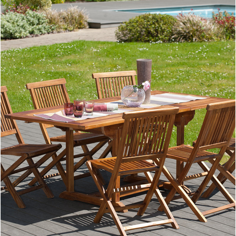 Woehler Rectangular Teak Extendable Outdoor Dining Table , 120cm cm W 90cm cm D