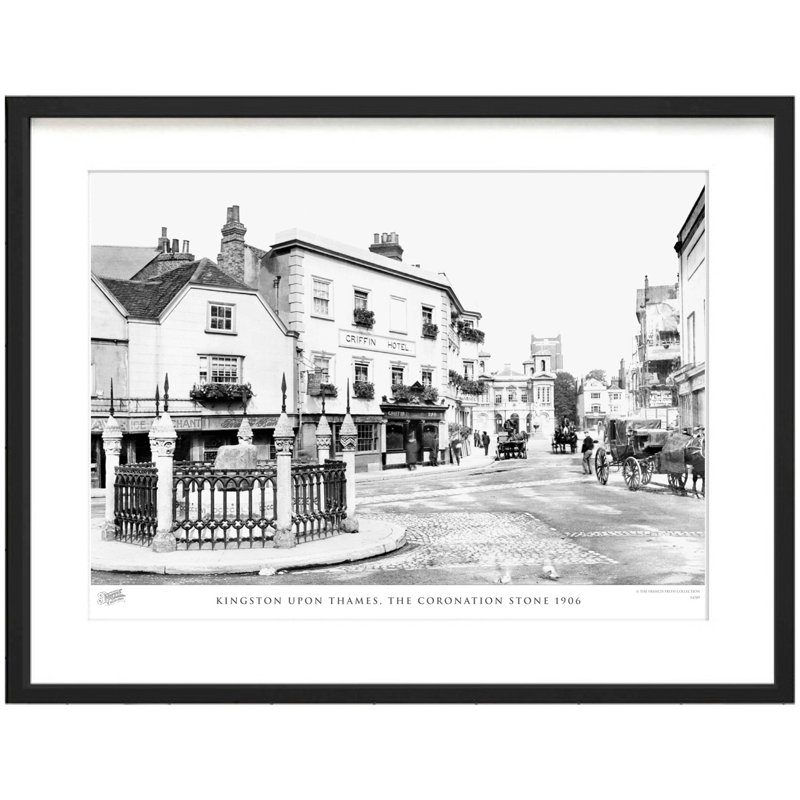 Kingston Upon Thames, The Coronation Stone 1906 by Francis Frith - Single Picture Frame Print, 45cm H x 60cm W x 2.3cm D