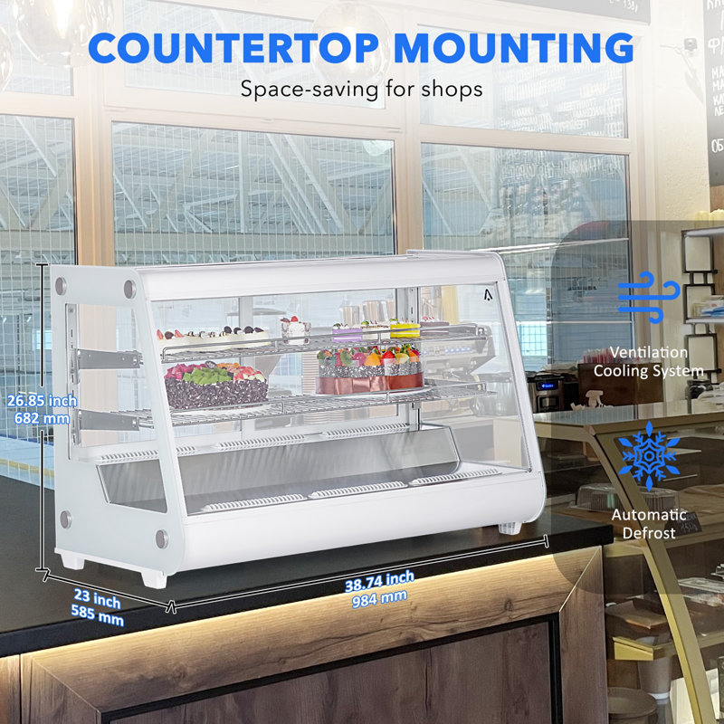 Euker 6.5 Cubic Feet Refrigerated Display Case - 38.7'', White