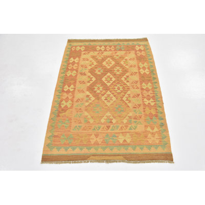Elland One-of-a-Kind 2'10" X 4'2" New Age Wool Area Rug in Orange