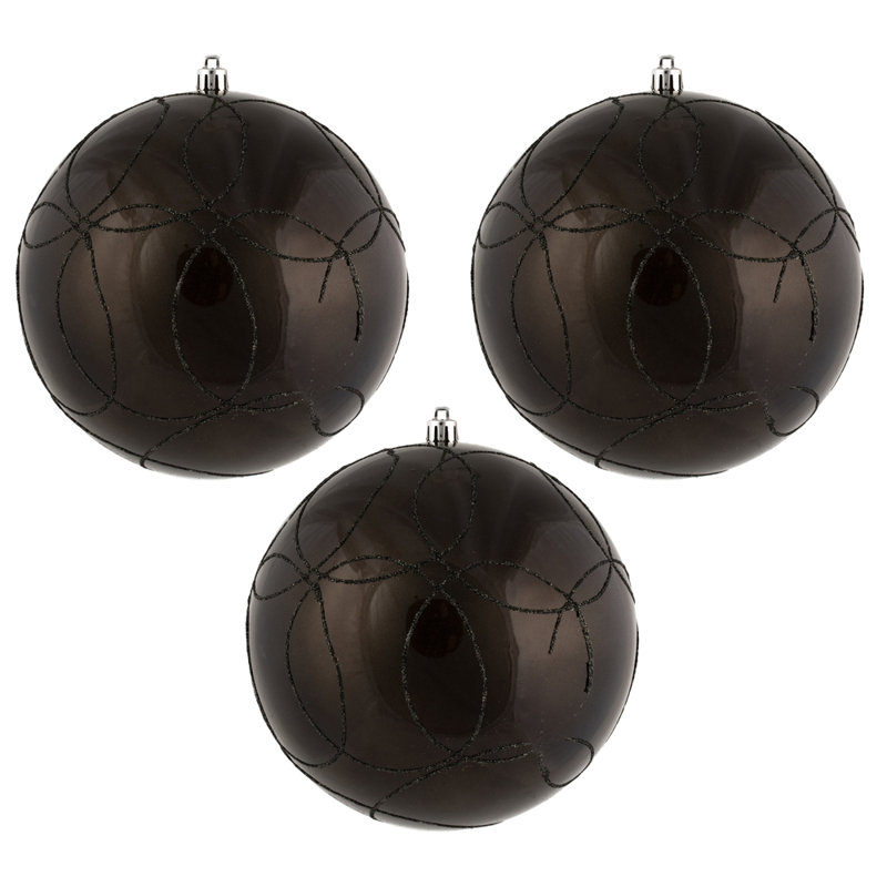 Ornement boule bonbon avec cercle scintillant, Bronze industriel