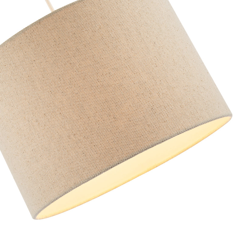 20cm H Fabric Drum Lamp Shade ( No Direct Attachment Method ) in Beige