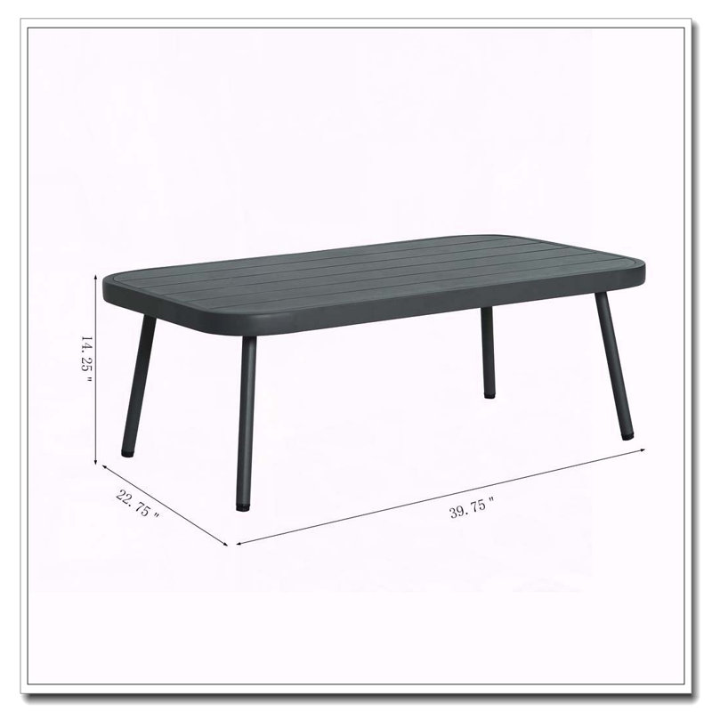 Causeuse et table en acier, Gris + gris
