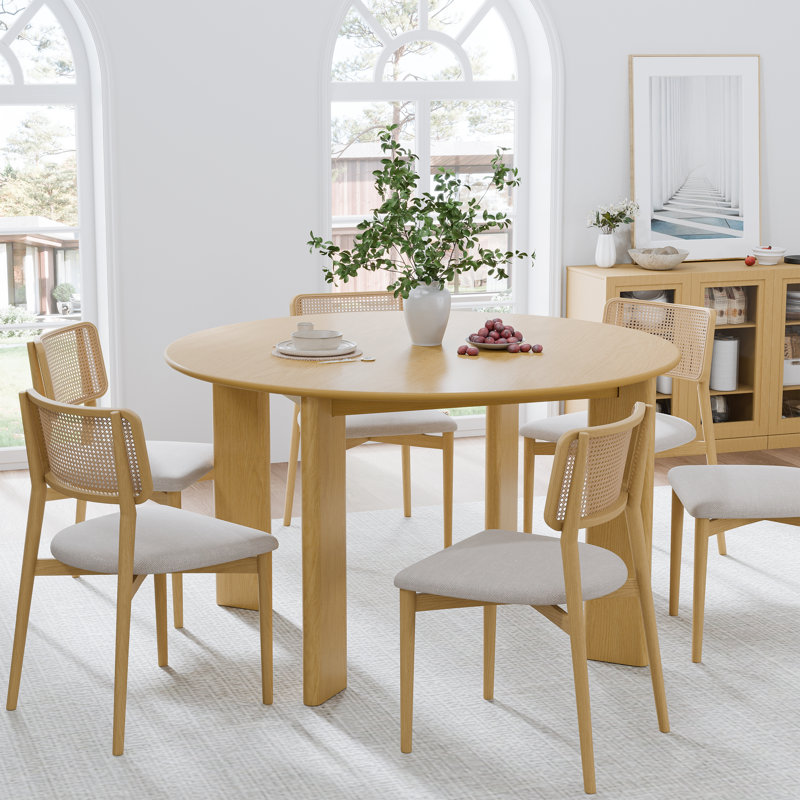 Table de salle à manger 30 po, H 30 po x L 52 po x l 52 po, Bois naturel
