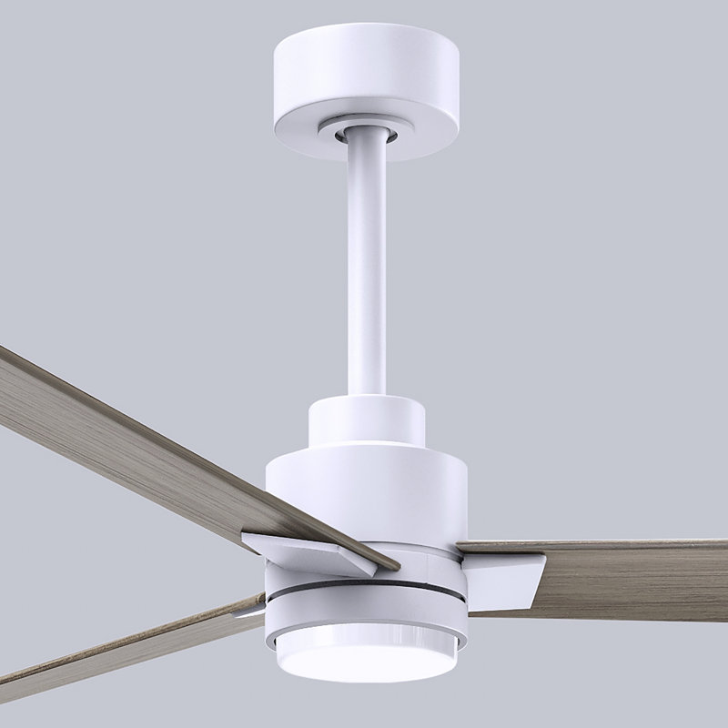 Ventilateur de plafond Alessandra, Ton bois de frêne gris, Blanc mat, 72"