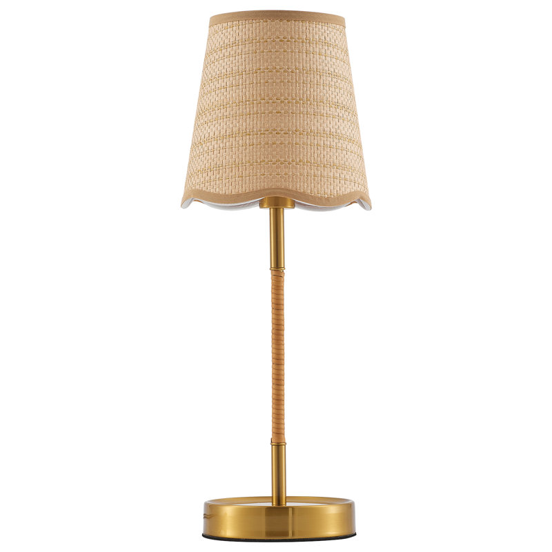 Lampe de table en rotin tissé à la main Boho avec interrupteur marche / arrêt