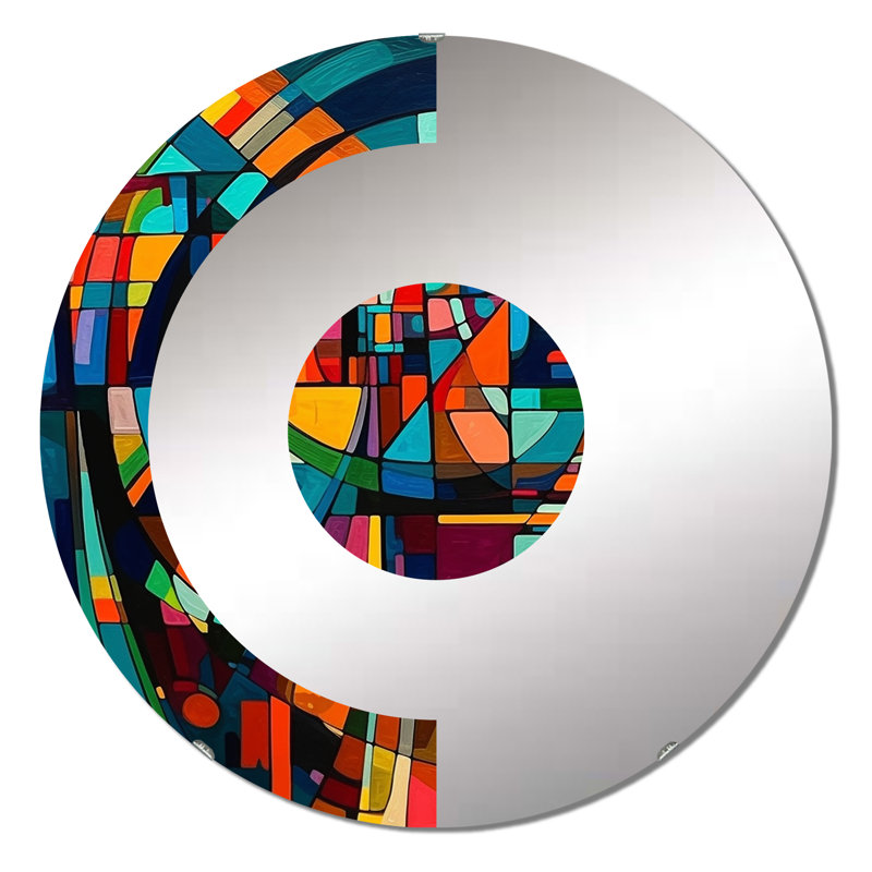 Alderamin - Miroir mural demi-cercle, 31,4 po x 31,4 po