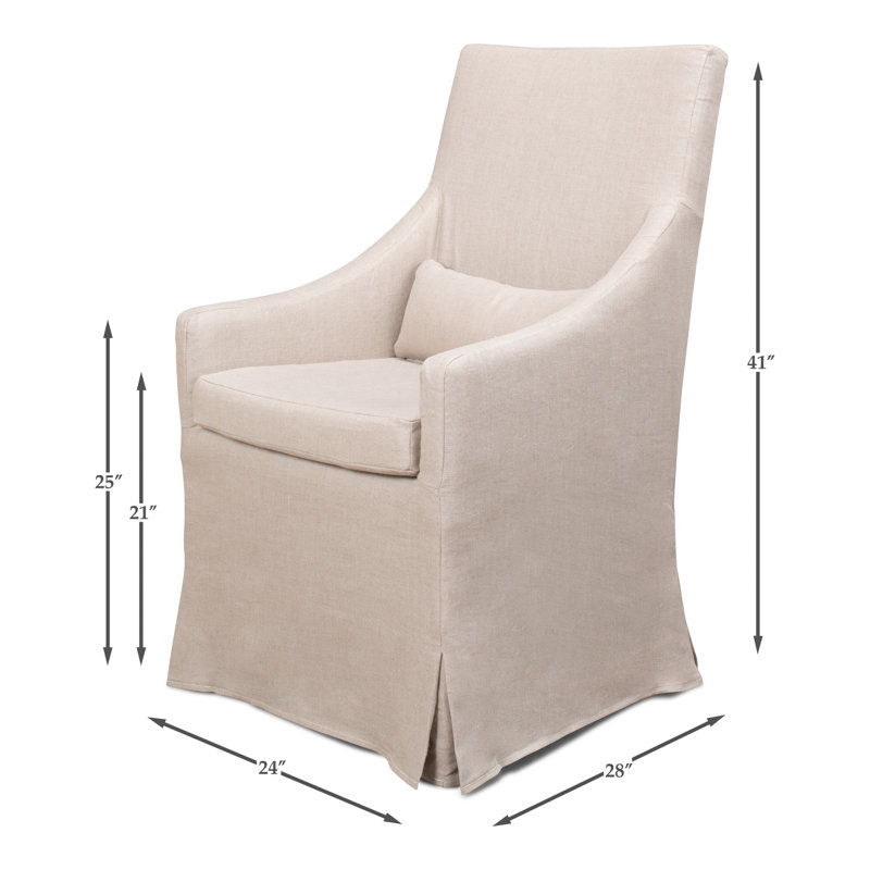 Brera Upholstered Arm Chair, Ivory