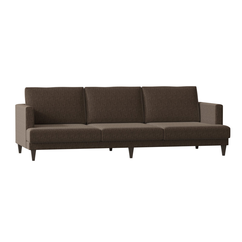 Carol Sofa, Bella Black Performance Velvet, Brown Mahogany