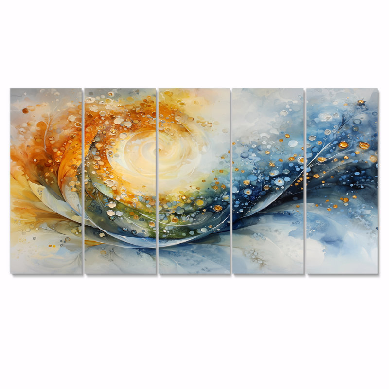 Olabode - Abstract Wall Art, art mural moderne pour le salon, H 28 po x l 60 po, 5