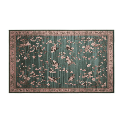 Silky Soft Plush Green Area Rug