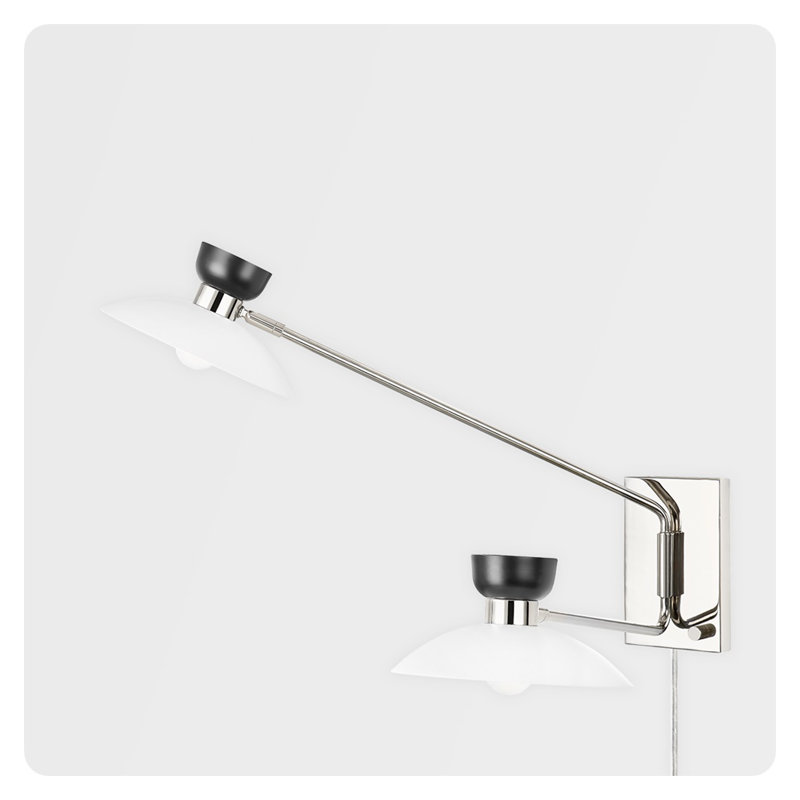 Bras articulé à 2 lumières Viera, Laiton vieilli