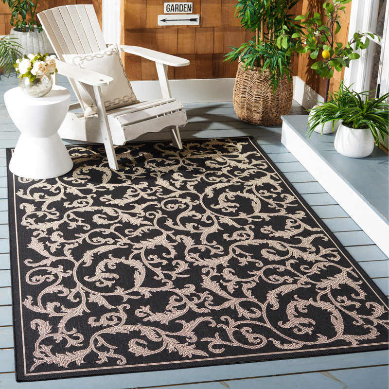 Herefordshire Performance Floral Indoor/Outdoor Area Rug, Rectangle 4' x 5'7"