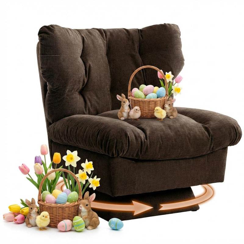 Upholstered Swivel Side Chair, Brown