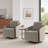 Upholstered Farmhouse Edging Swivel Barrel Chair With Toss Pillows-723334083