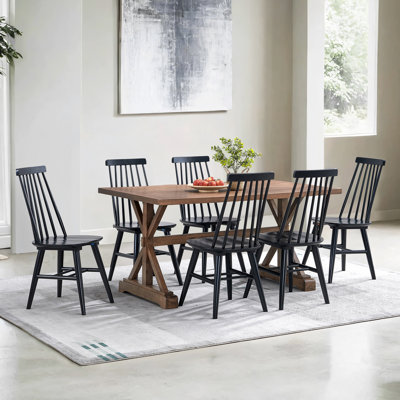 Albani 17.2" W Solid Wood Windsor Back Dining Chairs