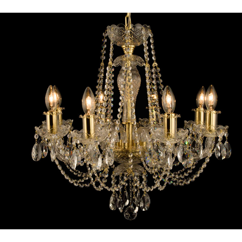 Lustree 8 lumières façon bougie/classique Kleist, Laiton