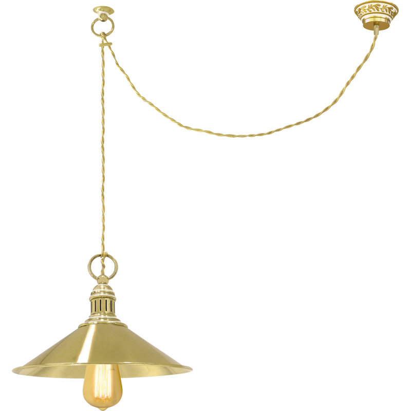Frink 1 - Light LED Cone Pendant, White Patina Gold, White Patina Gold