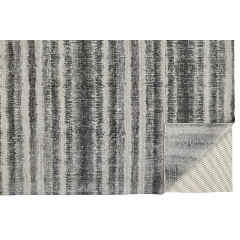 Performance Viscose Striped Indoor Rug, Rectangle 4' x 6'