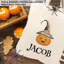 Sac personnalisé de bonbons ou de bonbons d'Halloween, sac fourre-tout en lin de coton épais, jolie citrouille sorcière avec nom, sac de bonbons réutilisable-1291080329