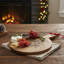 Planche à fromage ronde en bois de manguier de 25 cm (10 pouces) avec poinsettia gravé