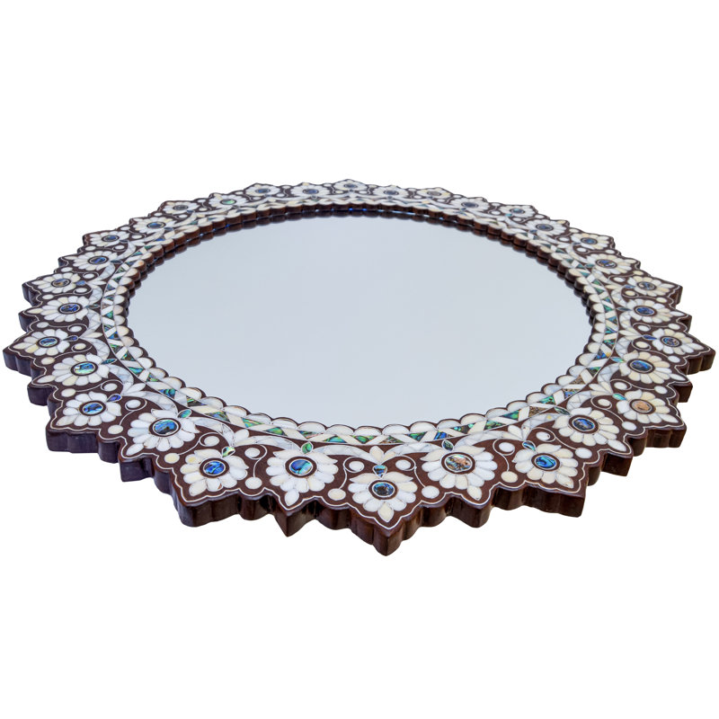 Syrian Solid Wood Scalloped Wall Mirror