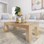 Table basse moderne moderne (48 po x 24 po / 1220 mm x 610 mm), brosse métallique