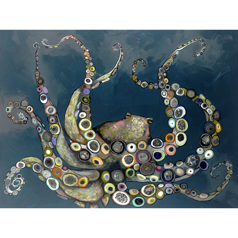 « Octopus in the Deep Blue Sea » par Eli Halpin, reproduction sur toile tendue, H 18 po x l 24 po